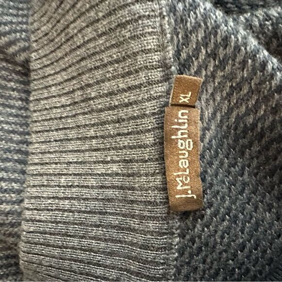J McGlaughlin Size XL 100% Merino Wool Gray 1/4 Zip Ribbed Pullover Sweater. - Picture 8 of 9